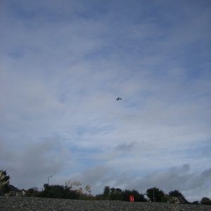 Old RAF plane over Newlyn Green