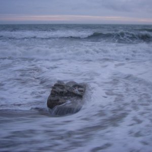 The high tide on Long Rock Beach