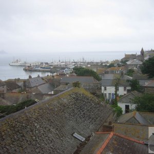 A view of the harbour and St Mary's Church