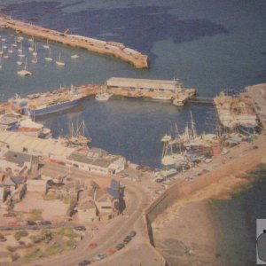 Penzance wet dock from the air.