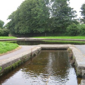 Behind the boating pool