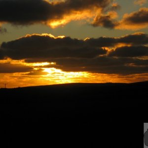 Sunset viewed across Trevaylor valley