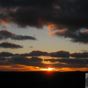Sunset viewed across Trevaylor valley