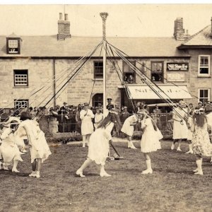 Maypole dancing. - Gibson 7 Son Scilly Isles card