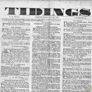 Tidings July 17th 1875 Pg1 Upper Part