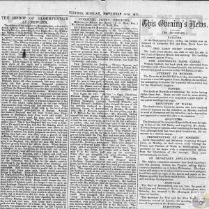 Tidings 18th November 1878 Upper Part Page 2