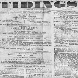 Tidings 29th October 1875 Upper Part Page 1