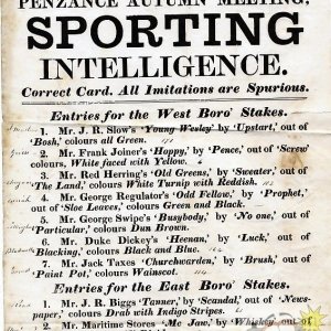 Sporting Intelligence 1862 Penzance Autumn Meeting Pt1