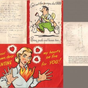 Valentine Card and Shopping List c.1960