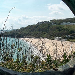 Porthminster beach lookin through sculpture