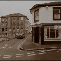 The road at the bottom of Leskinnick street Penzance. Around the corner from the Longboat inn