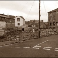 The road at the bottom of Leskinnick street Penzance. Around the corner from the Longboat inn