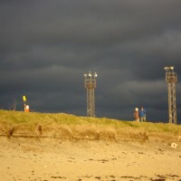 Dark skies over Long Rock beach