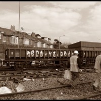 Work on the Penzance Cornwall end of the railway track improvements. 30/03/09