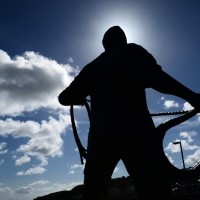 Silhouetted Statue