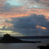 red sky over the mount