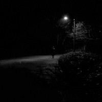 woman under the lamp light