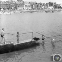 Children and dog at St Ives - circa 1959
