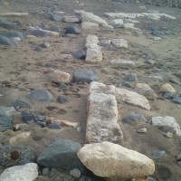 Remains of Old Sea Wall, Western Green beach