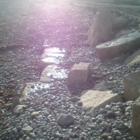 Remains of Old Sea Wall, Western Green beach