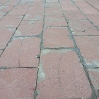 Cracked tiles promenade Penzance