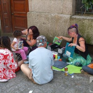 Face painting and hair beads