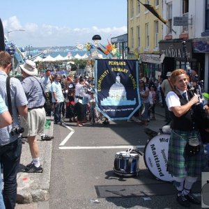 A packed street