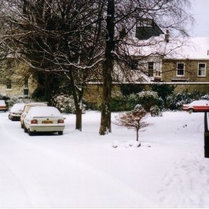 Parade under snow