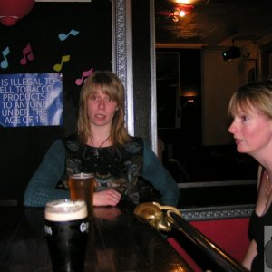 At the end of the bar
