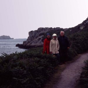 Jan and my in-laws walk coast of Tresco, Scilly