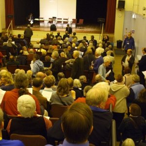 The crowd that gathered at St Johns Hall