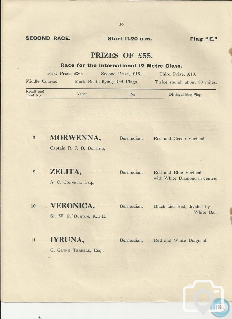 1933 - PENZANCE ROYAL REGATTA PROGRAMME