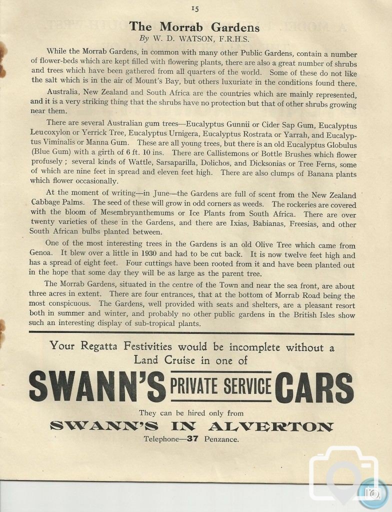 1933 - PENZANCE ROYAL REGATTA PROGRAMME