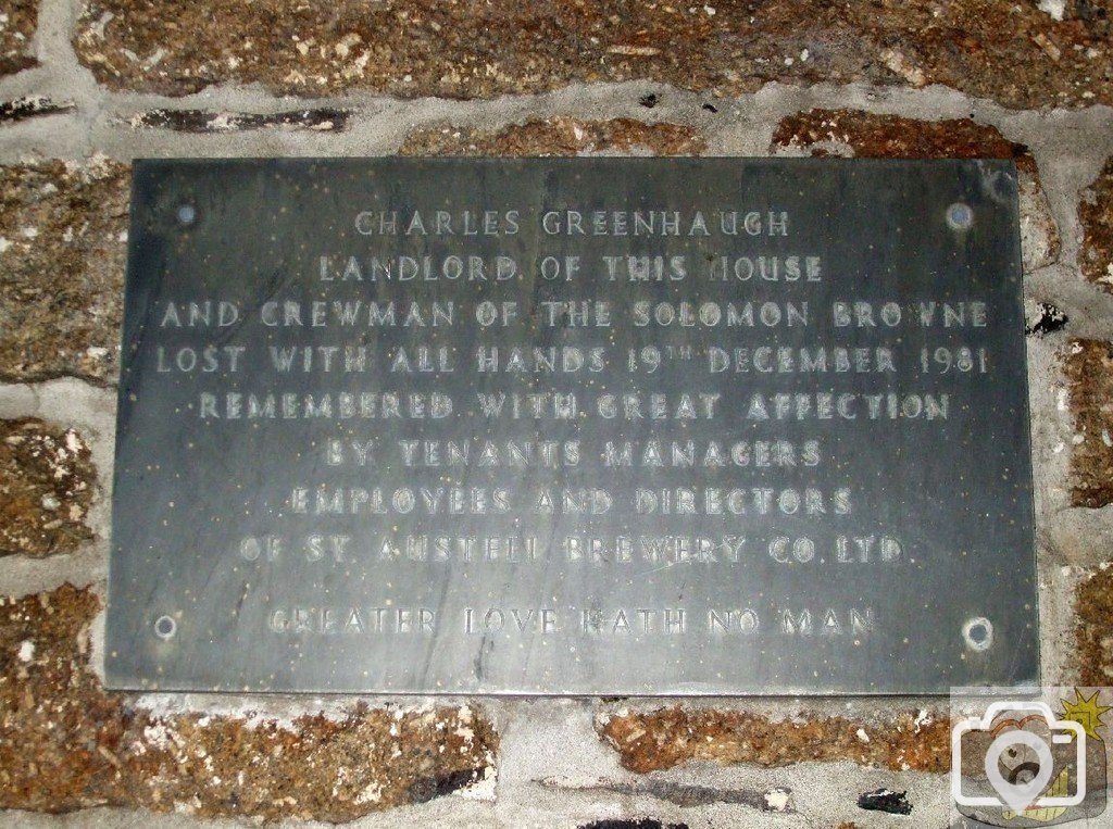 A plaque honouring the memory of Charles Greenhaugh.