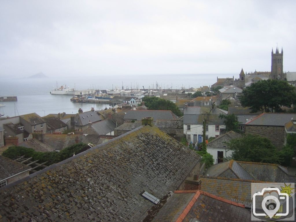 A view of the harbour and St Mary's Church