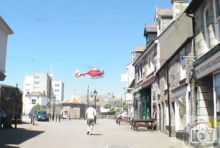 Air Ambulance Sends Garden Furniture Flying