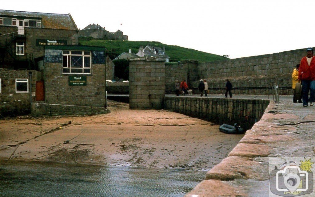 Along the inner quay to the Mermaid Inn, 1977.