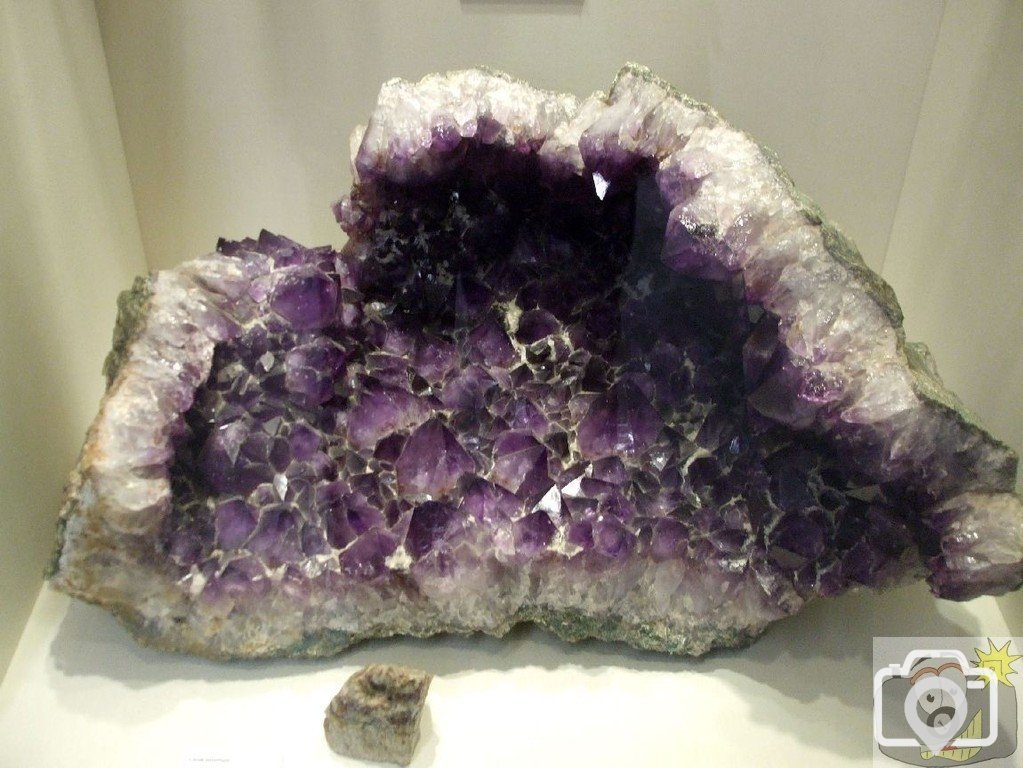 An amethyst geode in Geevor Mining Museum