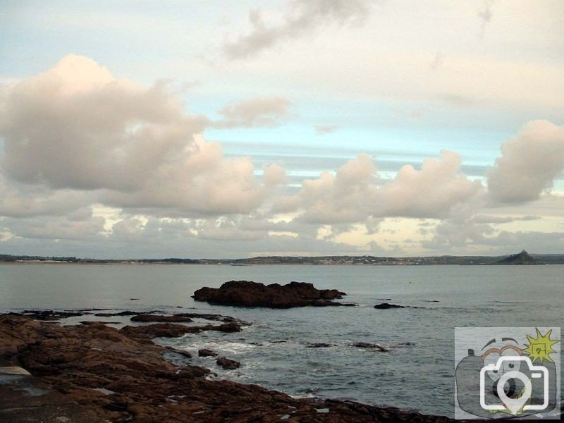 An early evening sky over Battery Rocks