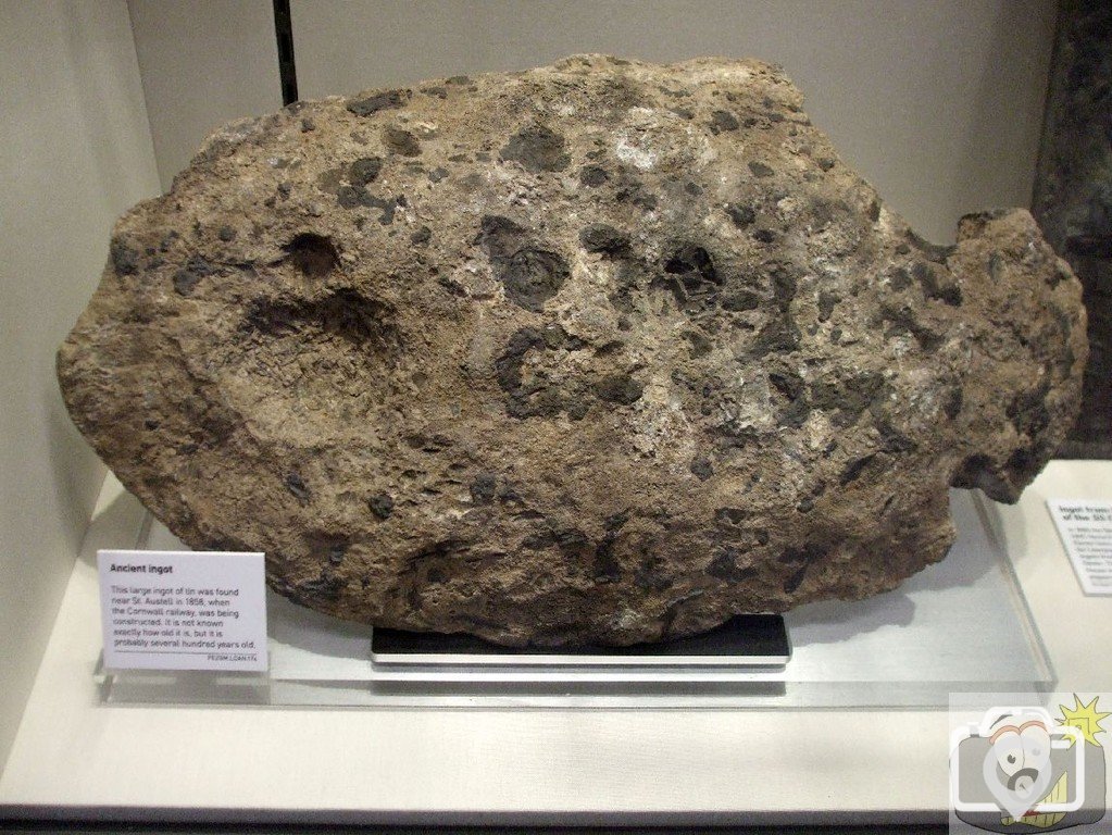 Ancient tin ingot (See below) - Geevor Mining Museum