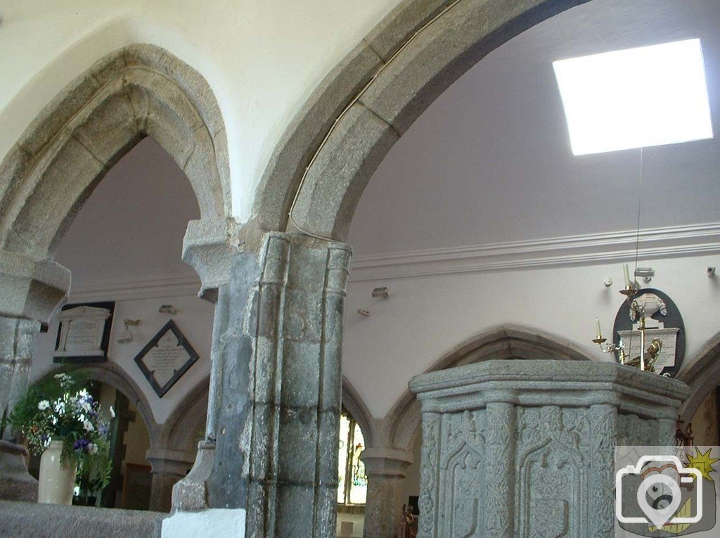 Another view of the blackened pillar