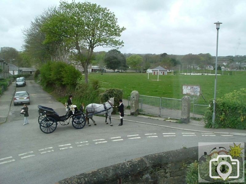 April, a few years ago: Wedding Carriage at the Ready.