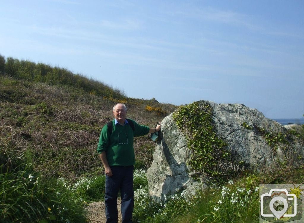 Autosnap during clifftop walk, St Ives, in spring