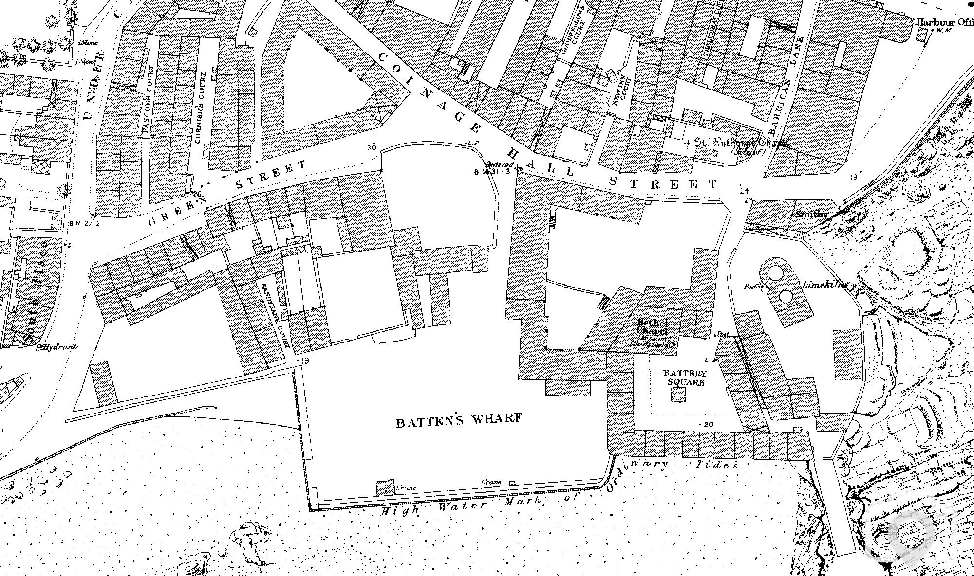 Battens Wharf 1878 Map