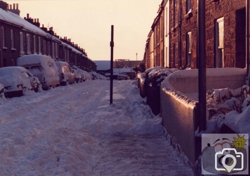 Belgravia Street after a heavy night of snow.