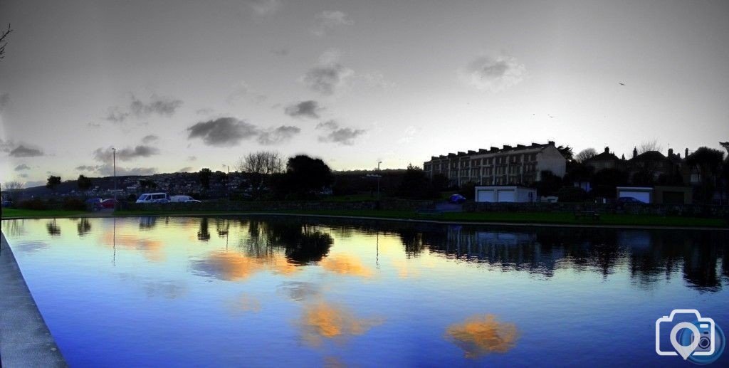 Boating Pool at Sunset