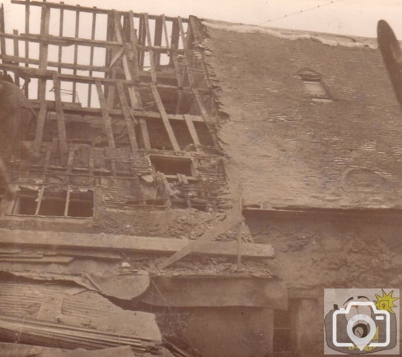 Bomb damaged roof