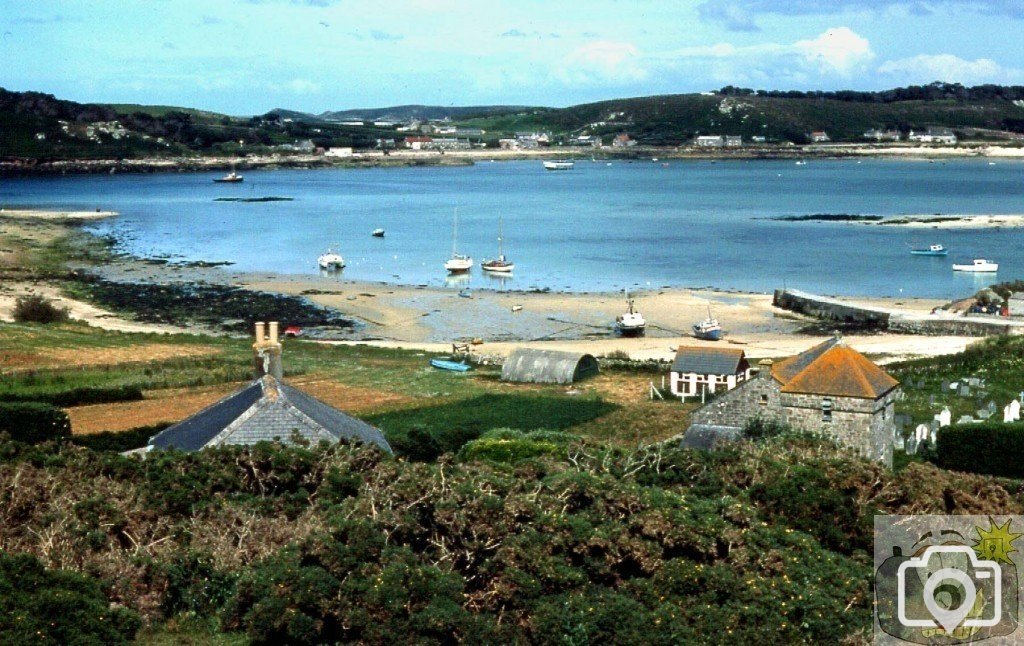 Bryher harbour and quay, 1977 - Tresco opposite