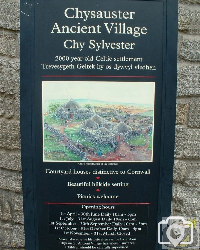 Chysauster 'English' Heritage information panel