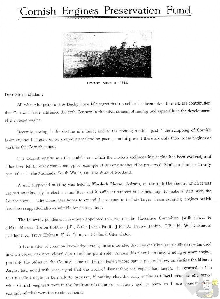 Cornish Engines Preservation Fund 1935 - Page 1